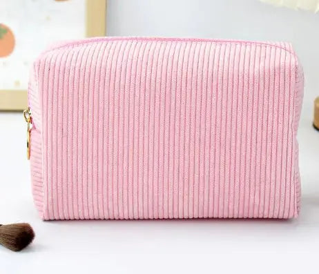 Bolso de Maquillaje de Terciopelo Corderoy Personalizado para Organizador de Viaje